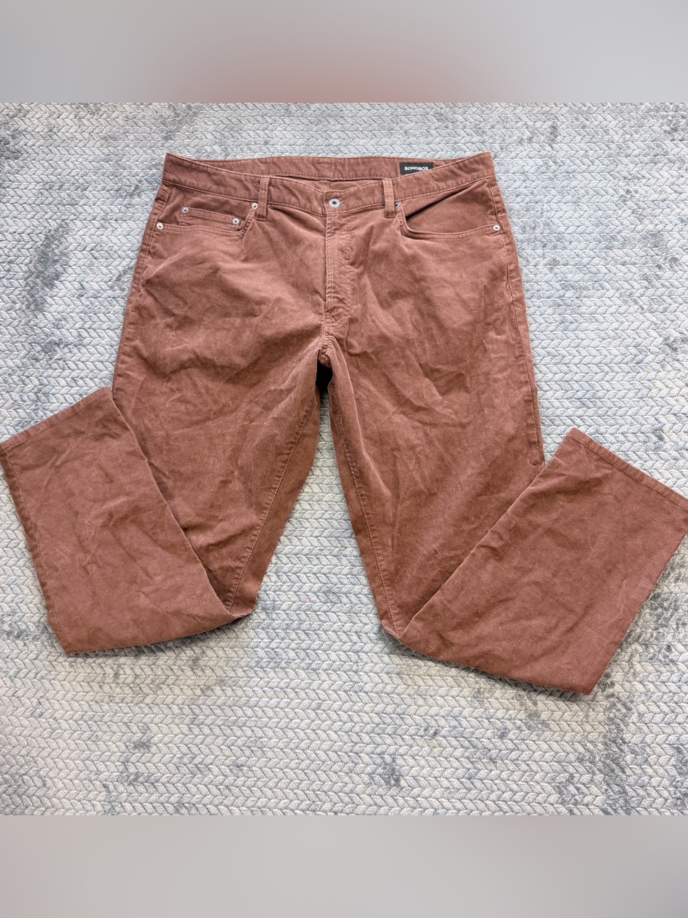 Bonobos Men's Corduroy Five-Pocket Pants 38x32 Burnt Orange/Brown